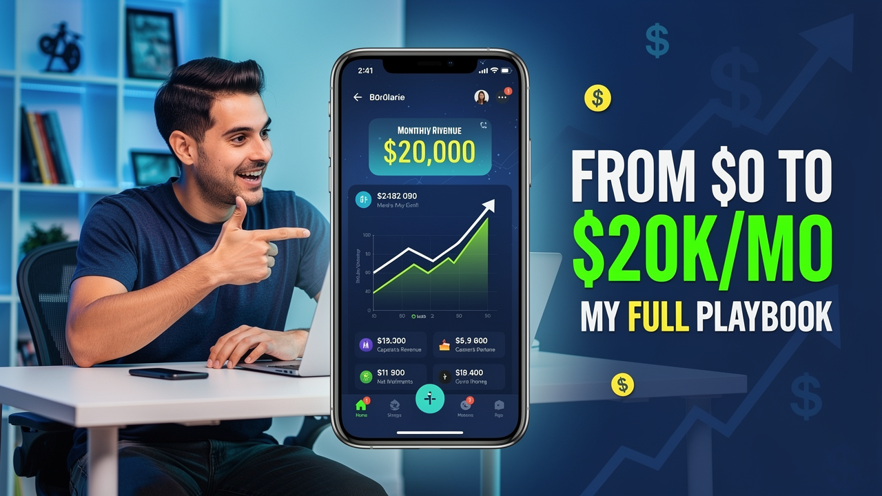AI-generated mobile app income YouTube thumbnail